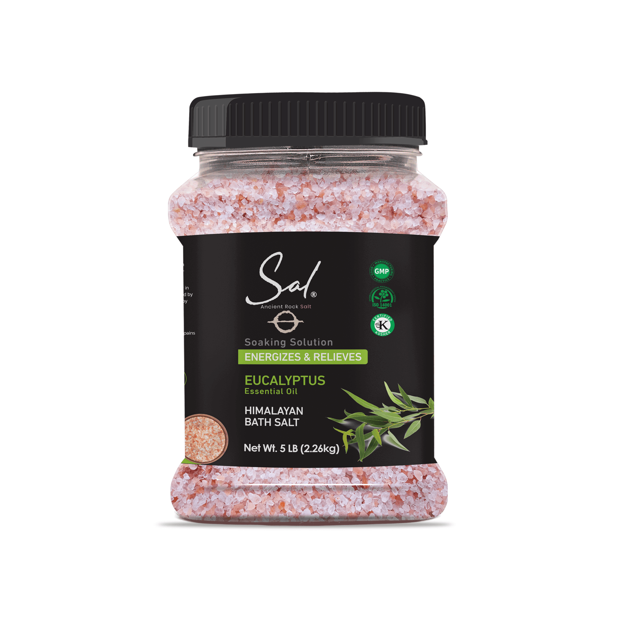 Himalayan Pink Bath Salt, Eucalyptus, 5 lb Jar