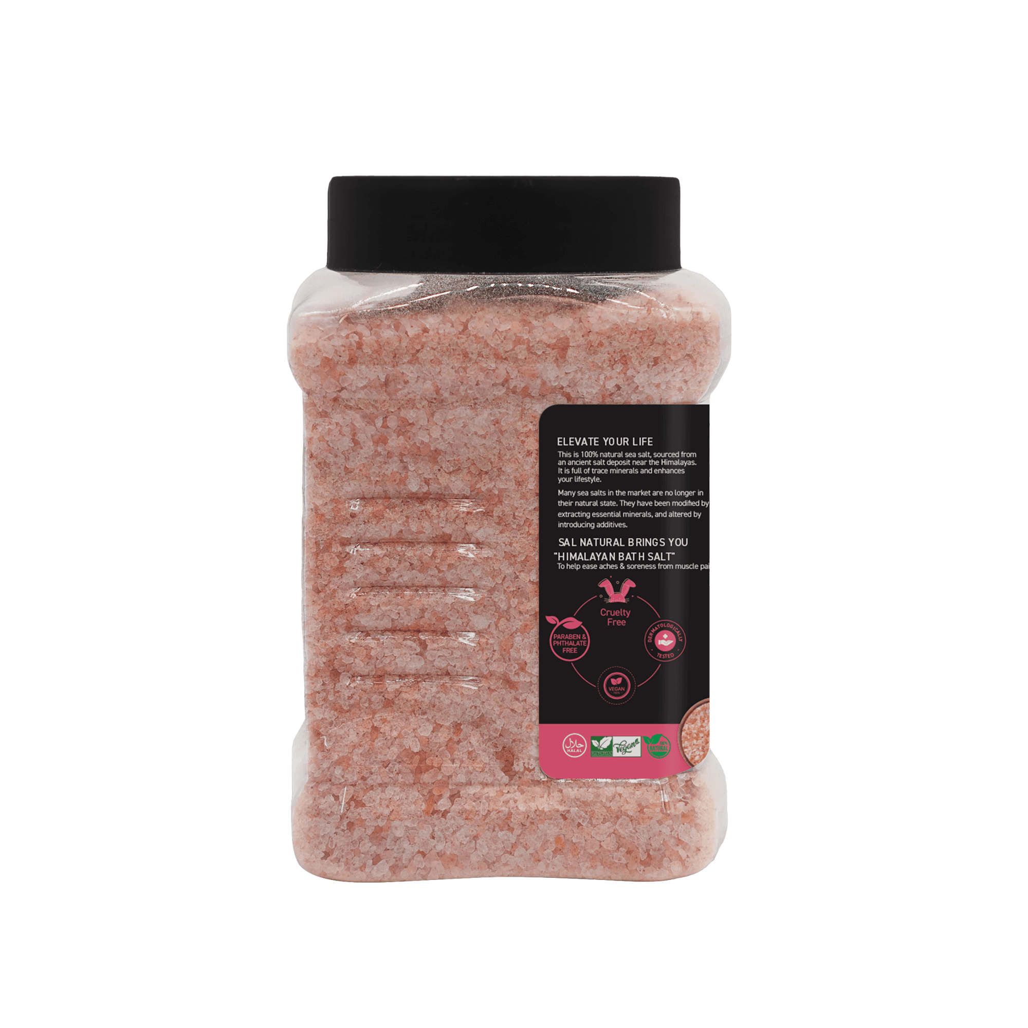 Himalayan Pink Bath Salt, Rose, 5 lb Jar - View 3