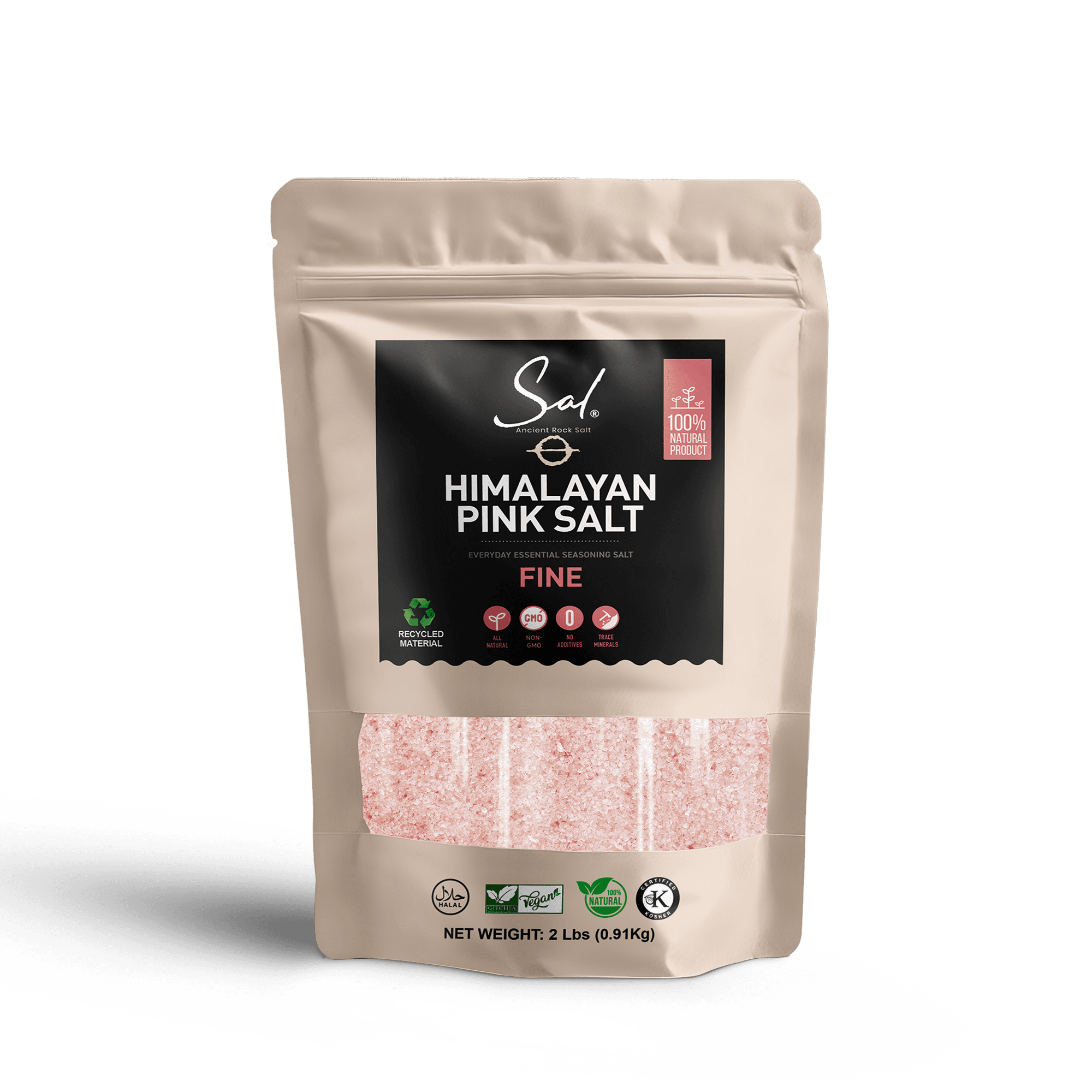 Himalayan Pink Salt, Fine, 2 lb Pouch